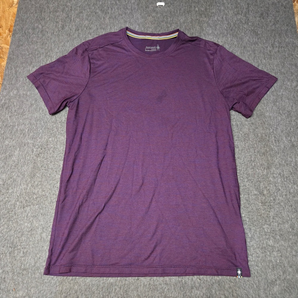 Smartwool Merino 150 Sport T-Shirt Mens L Purple Short Sleeve Workout Gorpcore